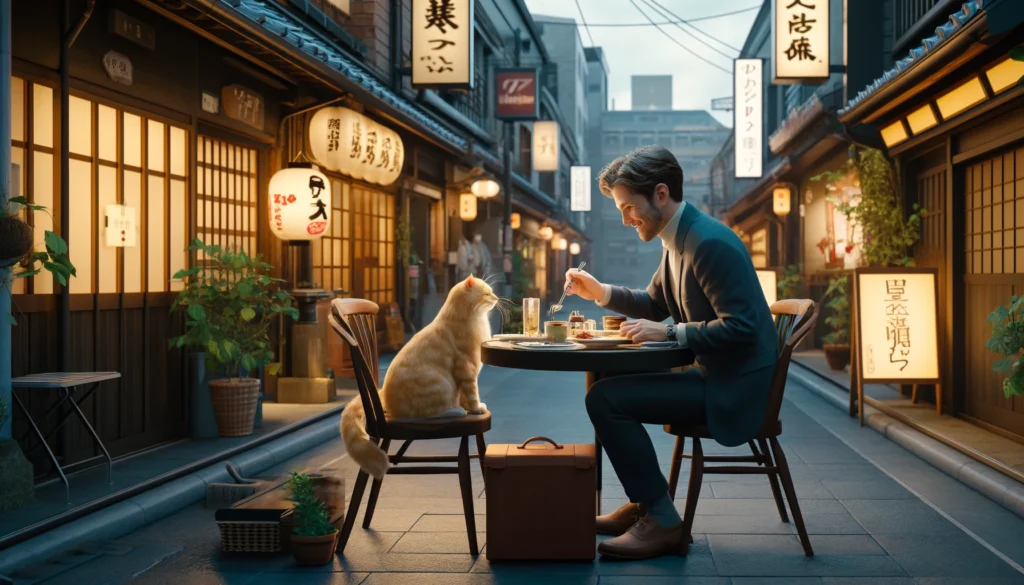 having dinner with pets in japan