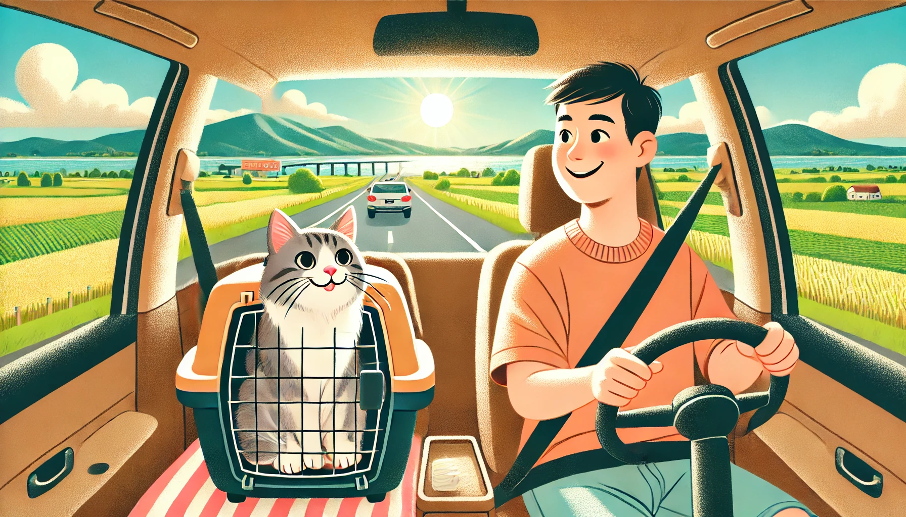 cat travelling in car